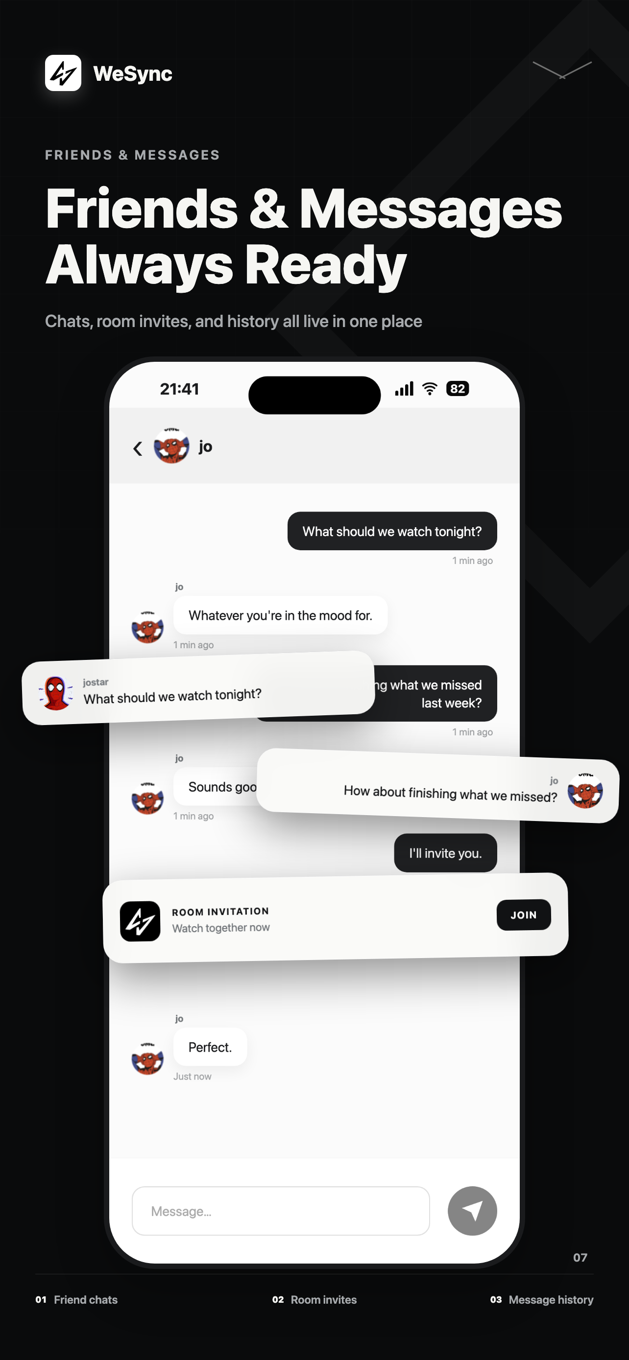 Friends and messages